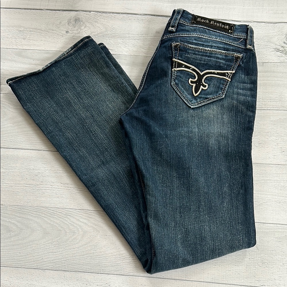 Rock Revival Women's Charlotte Easy Boot Blue Jeans‎ Size 28